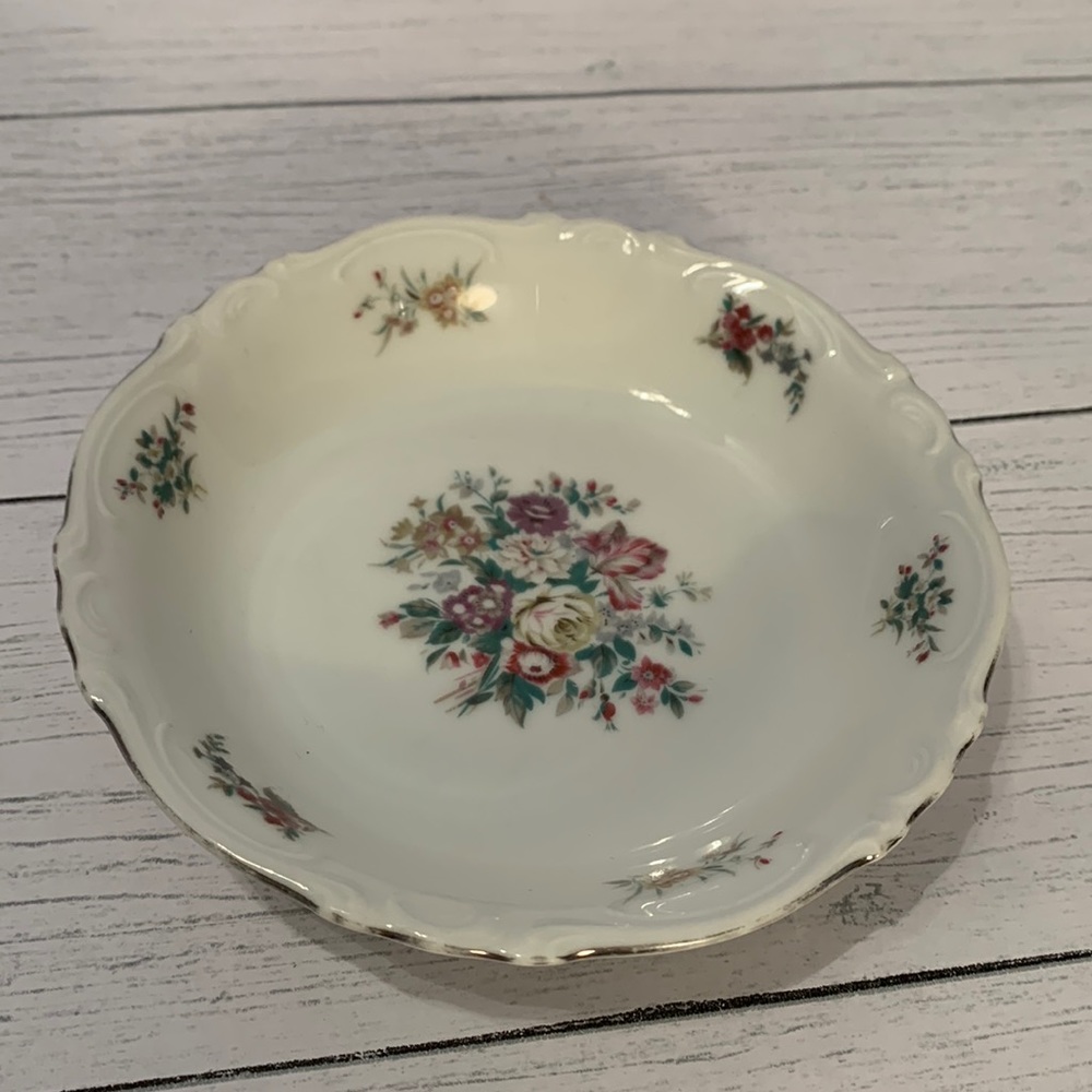 Vintage Crown Bavaria Germany Bouquet pattern berry bowl.